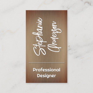 Stylish Texture Metal   Cursive Business Card