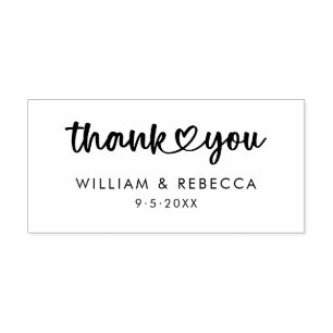  Stylish Thank You Custom Names   Date Script  Rubber Stamp