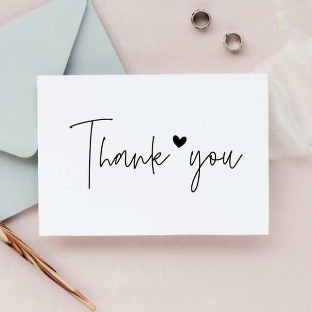  Stylish Thank You Modern Heart Rubber Stamp (Creator Uploaded)