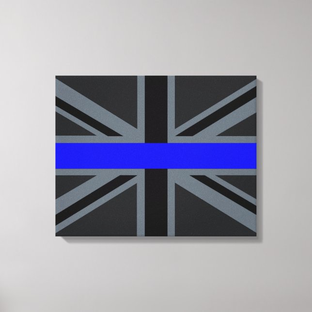 Stylish Thin Blue Line Union Jack Canvas Print (Front)