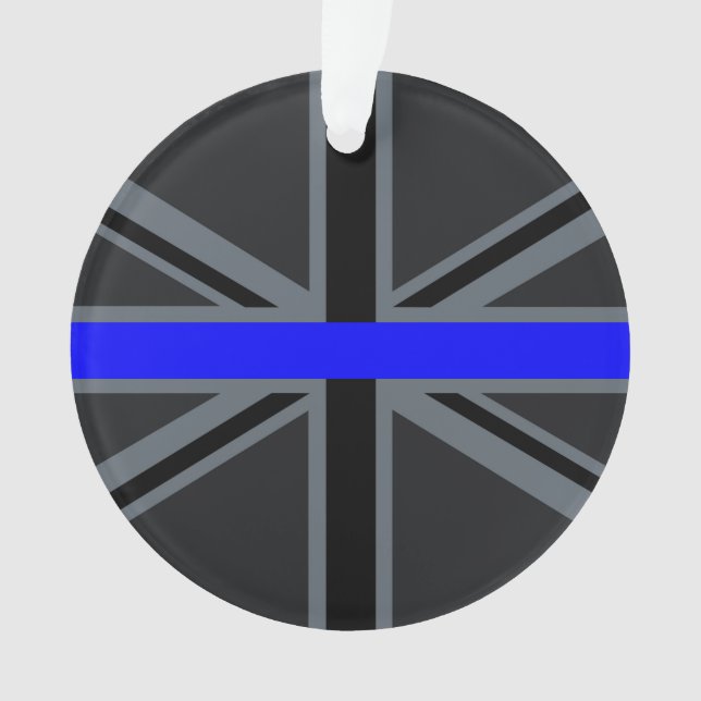 Stylish Thin Blue Line Union Jack Ornament (Front)