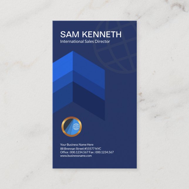 Stylish Three Layer Arrowhead Business Development Business Card (Front)