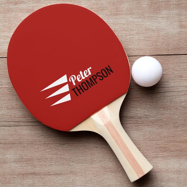 stylish three stripes name red ping pong paddle (Creator Uploaded)