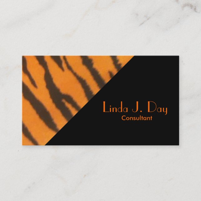 Stylish Tiger Angle Pattern Business Card (Front)