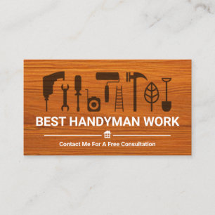 Stylish Timber Grain Handyman Tools #ZazzleMade Business Card