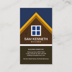 Stylish Timber Grain Roof Building Construction Business Card