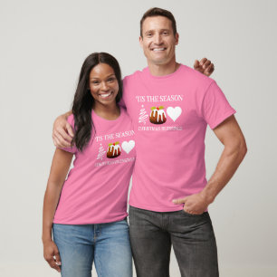 Stylish TIS THE SEASON Pink CHRISTMAS T-Shirt