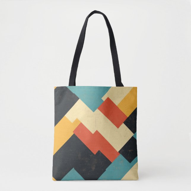 Stylish Tote Bag with Geometric Design  (Front)