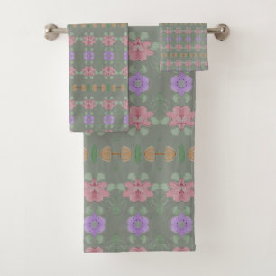 Stylish Towel Set with Grey Green