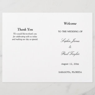 Stylish Traditional Bi-Fold Wedding Program