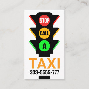 Stylish Traffic Light Calling Taxi Business Card