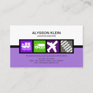 Stylish Transportation Mode Placard Logistics Business Card