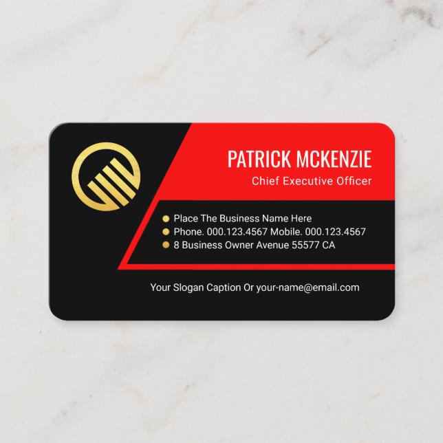 Stylish Trapezium Layers Business Owner Business Card (Front)
