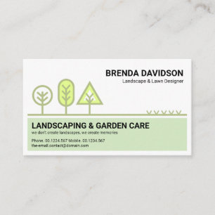 Stylish Tree Landscape Border Gardening Service Business Card