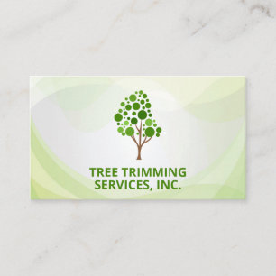 Stylish Tree Logo   Landscaping Business Card