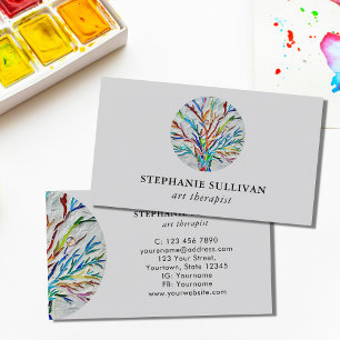 Stylish Tree of Life Art Therapist Business Card