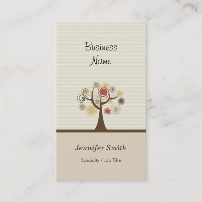 Stylish Tree of Life - Elegant Natural Theme Business Card (Front)