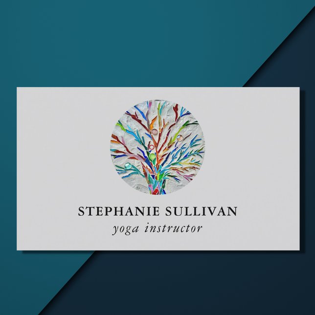 Stylish Tree of Life Yoga Instructor Business Card (Creator Uploaded)