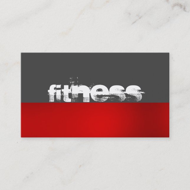 Stylish Trend Grey Red Fitness Sport Business Card (Front)