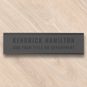 Stylish Trendy Black Out Modern Minimalist Simple Door Sign