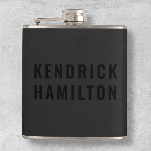 Stylish Trendy Black Out Modern Minimalist Simple Hip Flask