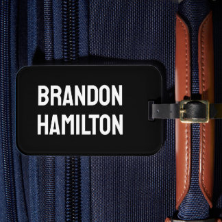 Stylish Trendy Black Out Modern Minimalist Simple Luggage Tag