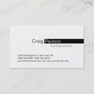 Stylish Trendy Black Stripe White Business Card