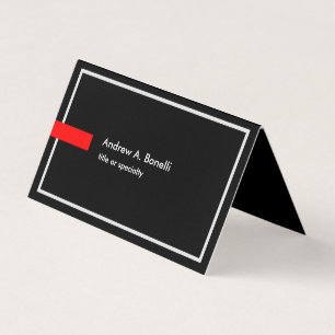 Stylish Trendy Black White Red Professional Modern Business Card