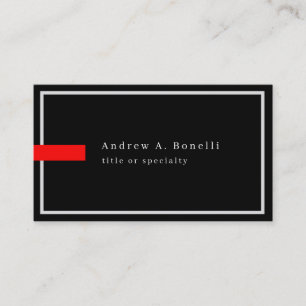Stylish Trendy Black White Red Professional Modern Business Card