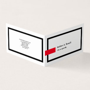 Stylish Trendy Black White Red Professional Modern Business Card