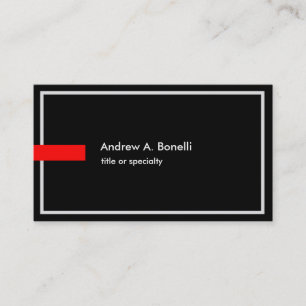 Stylish Trendy Black White Red Professional Modern Business Card