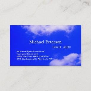 Stylish Trendy Blue Sky Travel Agent Business Card