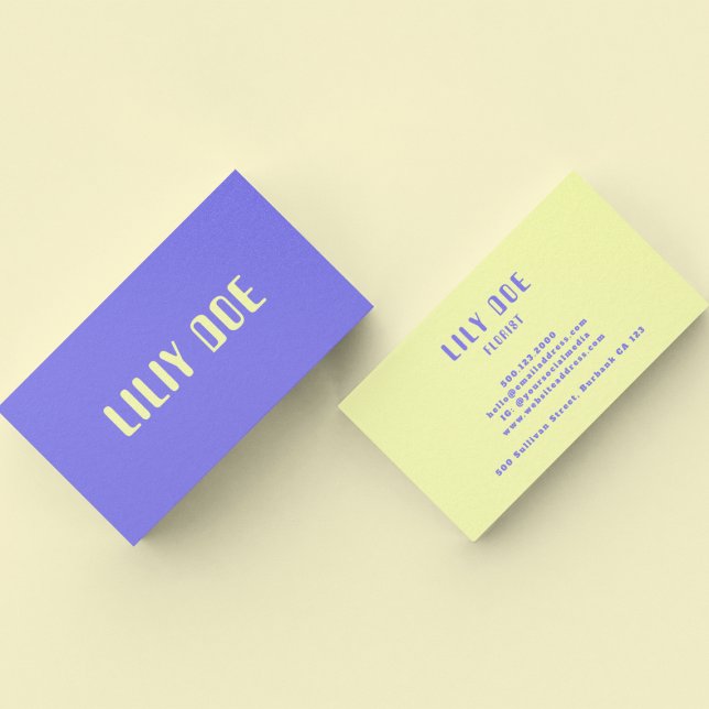 Stylish Trendy Bold Colours Typography Cool Business Card (Creator Uploaded)