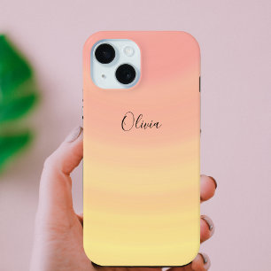 Stylish Trendy Colourful Pink Modern Monogram iPhone 15 Case