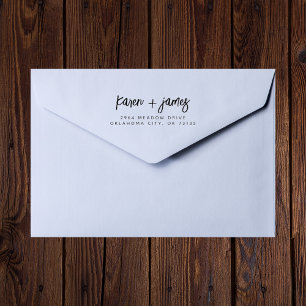 Stylish Trendy Couple Script Wedding Address Rubber Stamp