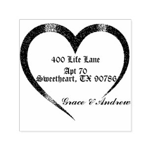 Stylish Trendy Couples Heart Return Address  Self-inking Stamp