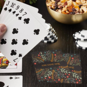 Stylish Trendy Elegant Floral Name Inspirivity Playing Cards