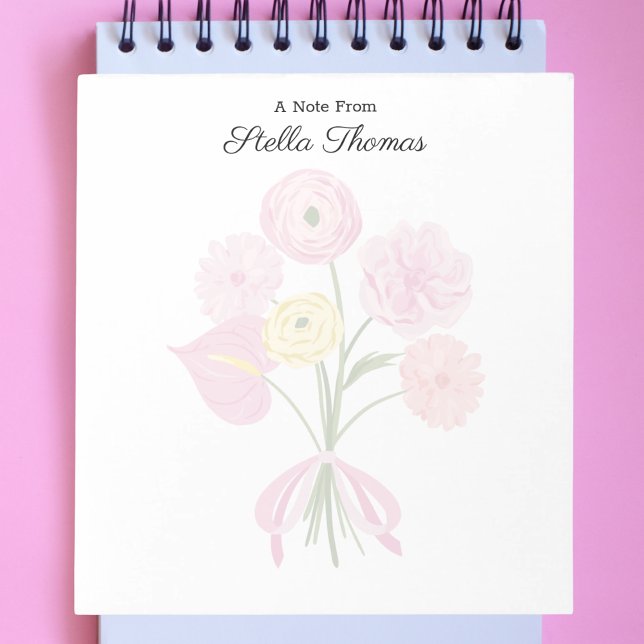 Stylish Trendy Elegant Pink Watercolor Floral Notepad (Creator Uploaded)