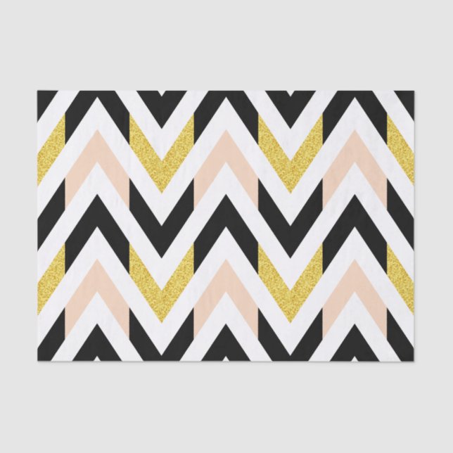 Stylish & Trendy Geometrical Chevron Pattern Tissue Paper (Front)