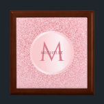 Stylish Trendy Girly Rose Gold Glitter Template Gift Box<br><div class="desc">Stylish Trendy Girly Rose Gold Glitter Template Monogram Elegant Modern Wooden Jewellery Large Keepsake Box.</div>