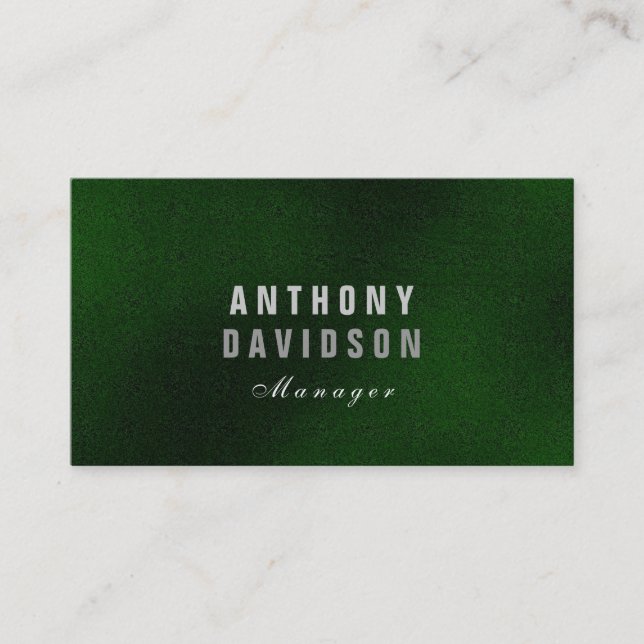 Stylish Trendy Green Huge Letters Business Card (Front)