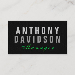 Stylish Trendy Grey Green Manager Business Card