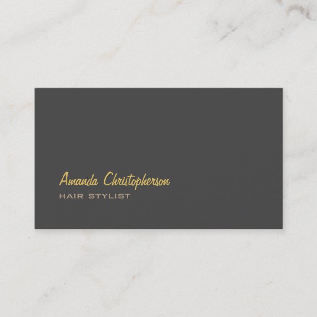 Stylish Trendy Grey Hair Stylist Unique Business Card (Front)