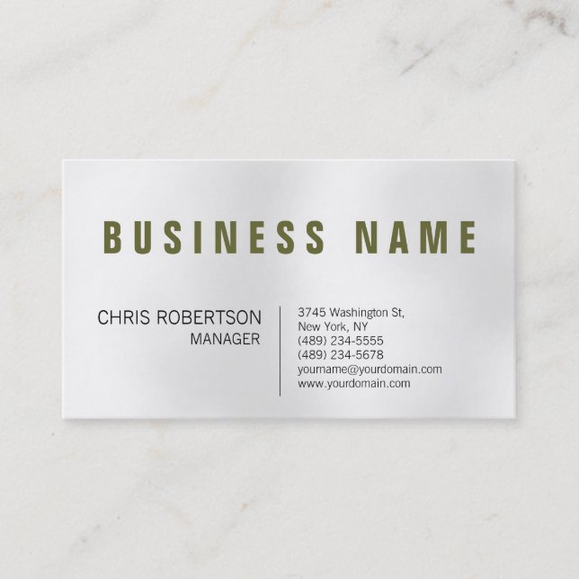 Stylish Trendy Grey Light Manager Business Card (Front)