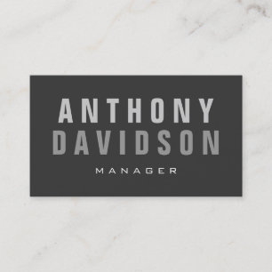 Stylish Trendy Grey Manager Business Card