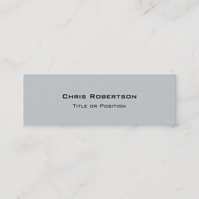 Stylish Trendy Grey Professional Minimalist Mini Business Card (Front)