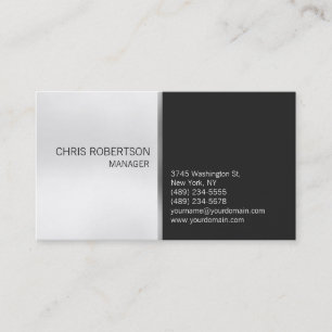 Stylish Trendy Grey Sophisticated Business Card