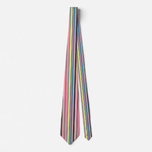 Stylish Trendy Hot Pink Black Yellow Stripe Design Tie
