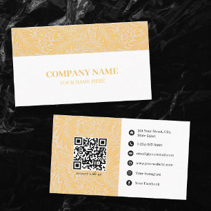 Stylish Trendy Minimalist Social Media QR Code Business Card