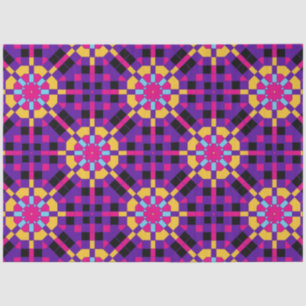 Stylish Trendy Purple Mosaic Geometric Pattern Tissue Paper